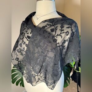 Elegant Black Sheer Scarf